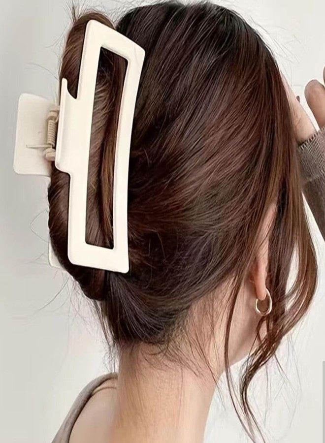 YKZFUI 4Pcs Square Soft Silicone Hair Claw Clips,Women Soft Hairclips Solid Color Fashion Large Geometric Claw Clips Durable Anti-collision Hair Clips Shark Non Slip Design for Thin Thick Hair Accessories - Image 5